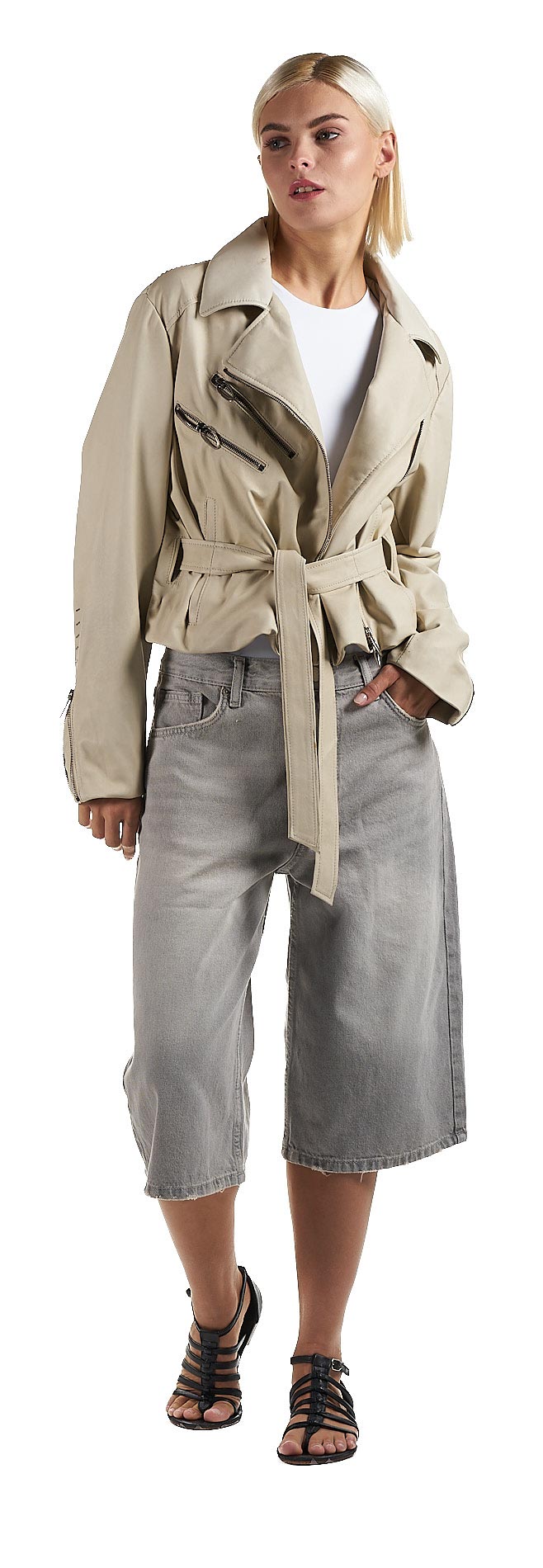 DANIELE BASTA LEATHER AND SILVER JACKET 